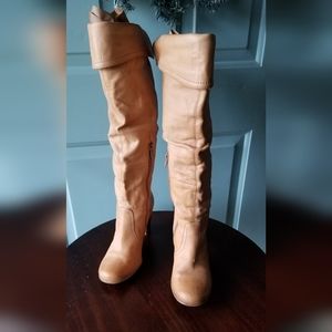 BRONX Buff Leather Knee High Boots w/Foldover Cuff Victoria's Secret Catalog